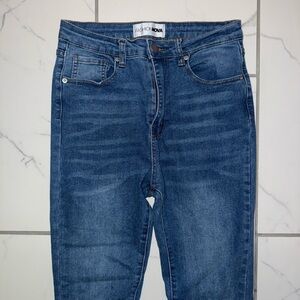 fashion nova blue high waist skinny jeans